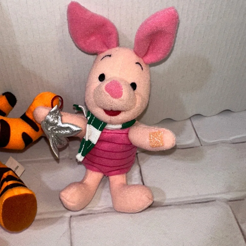 Disney Mattel 1999 Tigger Reindeer & Piglet Holiday Plush Set‎ Winnie the Pooh